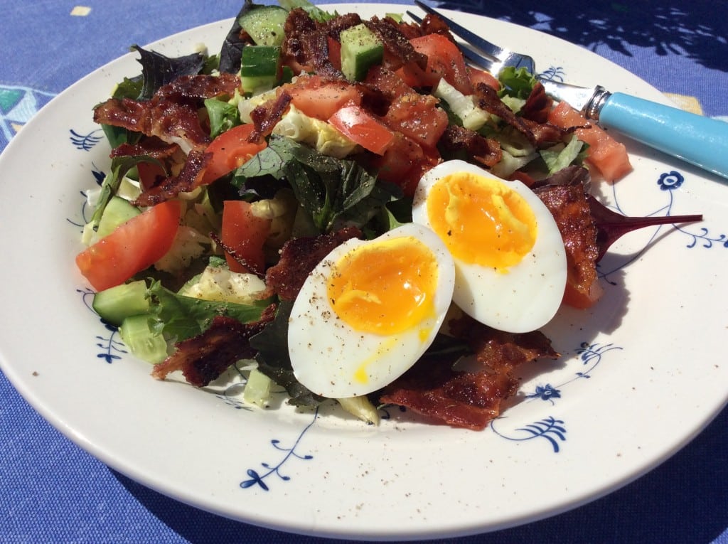 Salat med bacon